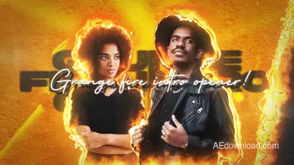 Grunge Fire Intro Opener Elements template preview