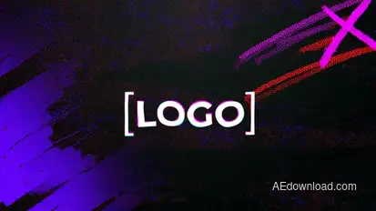 Grunge Glitch Logo Logo Stings template preview