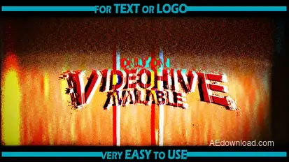 Grunge Glitch Logo Opener Logo Stings template preview