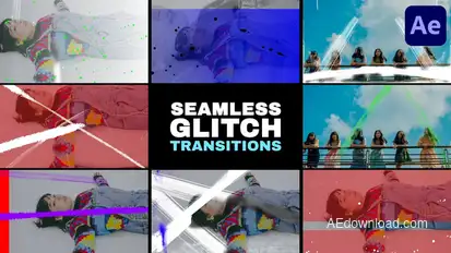 Grunge Glitch Seamless Transitions for After Effects Elements template preview