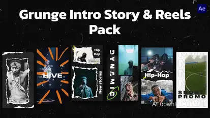Grunge Intro Story & Reels Pack broadcast-packages template preview