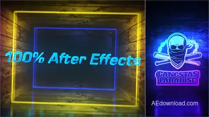 Grunge Neon Intro Logo Stings template preview