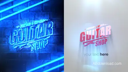 Grunge Neon Logo Reveal Logo Stings template preview