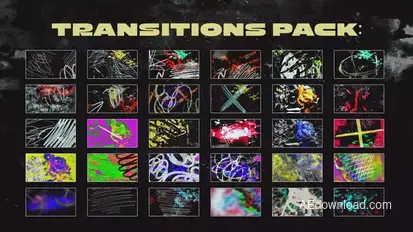 Grunge Opener and Transitions Pack Elements template preview