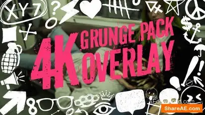 Videohive Grunge Pack Overlay 4K Elements template preview