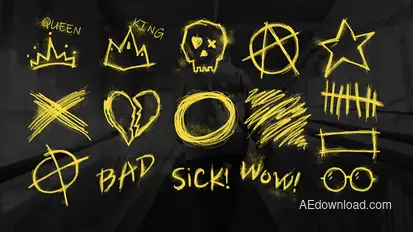 Grunge Scribbles Elements template preview