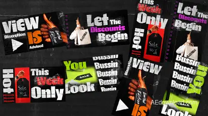 Grunge Slides Video Displays template preview