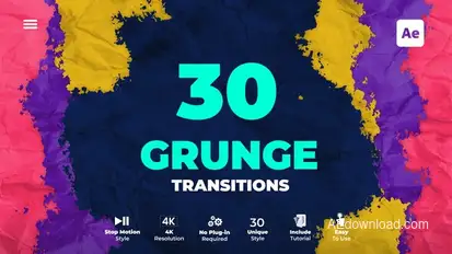 Grunge Transitions Elements template preview
