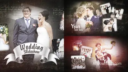 Grunge Wedding Slideshow Video Displays template preview