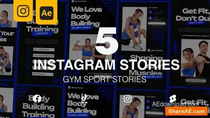 GYM Sport Instagram Stories Openers template preview