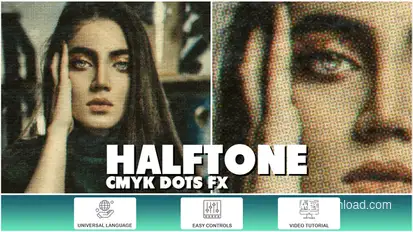 Halftone CMYK Dots FX Elements template preview