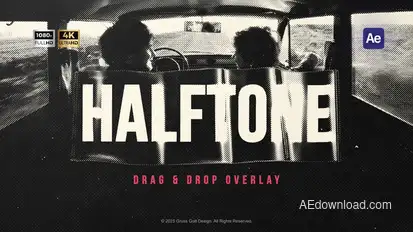 Halftone Texture Overlay Elements template preview