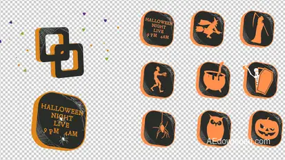 Halloween 3D logo loop Logo Stings template preview