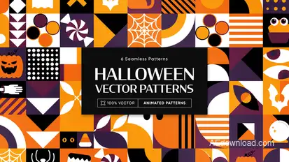 Halloween Animated Background Patterns Elements template preview