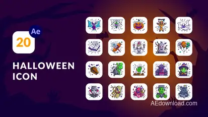 Halloween Animation Icons | After Effects Elements template preview