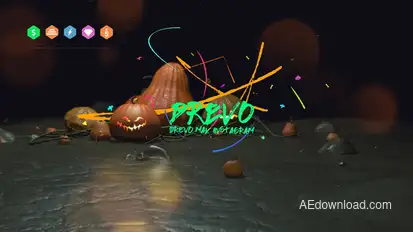 Halloween Brush Opener/ Colorful Logo/ Scary Pumpkin Face/ Dark Mystery/ Horror Party/ Witch/Bats Titles template preview