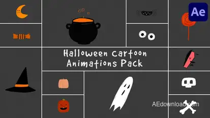 Halloween Cartoon Animations for After Effects Elements template preview