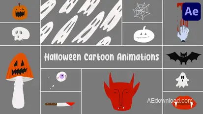 Halloween Cartoon Animations for After Effects Elements template preview