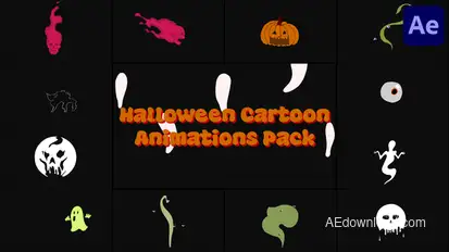 Halloween Cartoon Animations Pack for After Effects Elements template preview