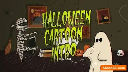 Halloween Cartoon Intro Openers template preview