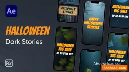 Halloween Dark Stories For After Effects Openers template preview