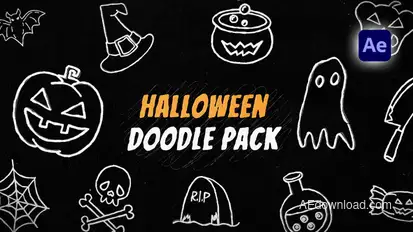 Halloween Doodle Pack Elements template preview