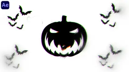 Halloween Glitch Logo Logo Stings template preview