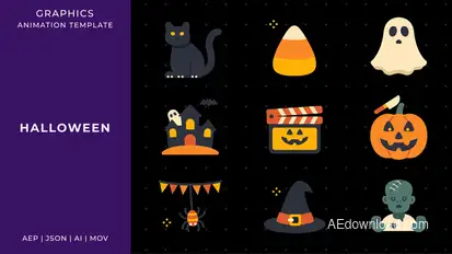 Halloween graphic animation template | After Effects Elements template preview