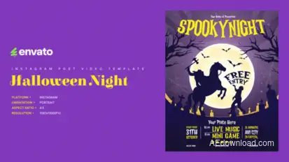 Halloween Instagram Post Portrait – Creative After Effects Video Template Product Promo template preview