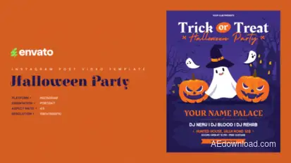 Halloween Instagram Post Portrait – Creative After Effects Video Template Product Promo template preview