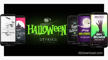 Halloween Instagram Stories & Posts Elements template preview