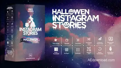 Halloween Instagram Stories Openers template preview
