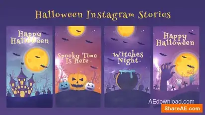 Halloween Instagram Stories Openers template preview