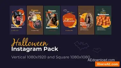 Halloween Instagram | Vertical and Square Openers template preview