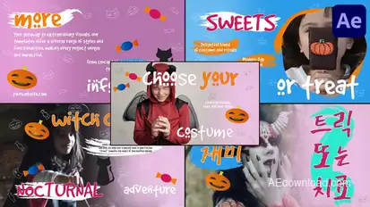 Halloween Kids Typography for After Effects Titles template preview