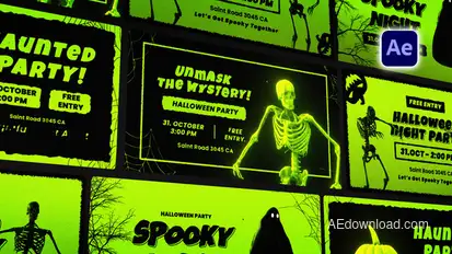 Halloween Mystery Posters Openers template preview