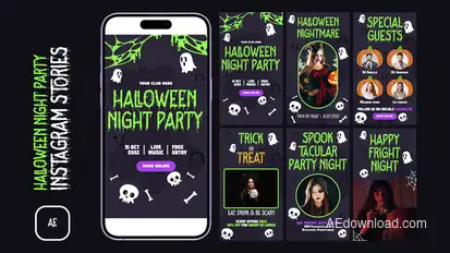 Halloween Night Party Instagram Stories Product Promo template preview