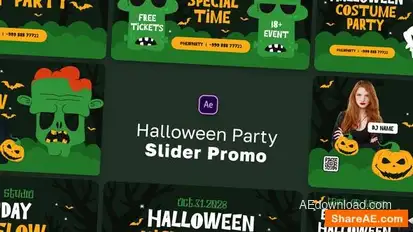 Halloween Party Slider Promo Openers template preview