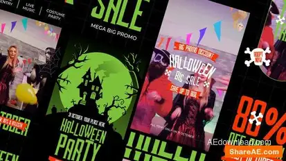 Halloween Promo Instagram Stories Openers template preview