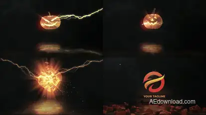 Halloween Pumpkins Explosion Logo Reveal Logo Stings template preview