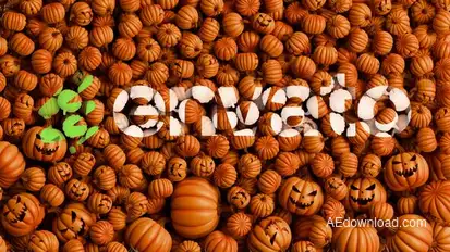 Halloween Pumpkins Logo Reveal broadcast-packages template preview
