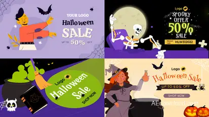 Halloween Sale Offer Website Banners Product Promo template preview