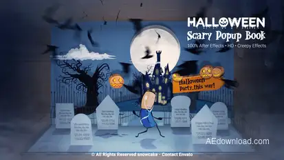 Halloween Scary Popup Book Video Displays template preview