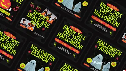 Halloween Social Media Promo Elements template preview