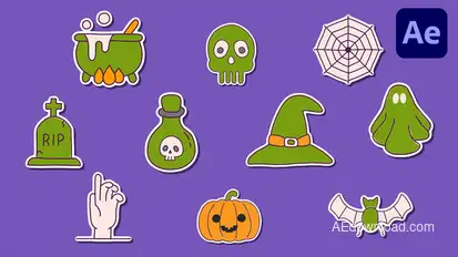 Halloween Sticker | AE Elements template preview