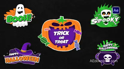 Halloween Sticker Titles | Looped Titles template preview