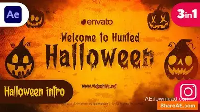 Halloween Titles || Halloween Intro (3 in 1) Openers template preview