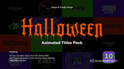 Halloween Titles Pack Titles template preview