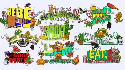 Halloween Titles Pack Titles template preview