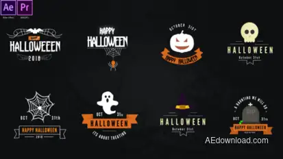 Halloween Titles Pack Titles template preview